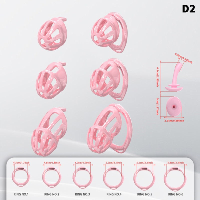D2 cage package parts with rings, keyed lock and harness