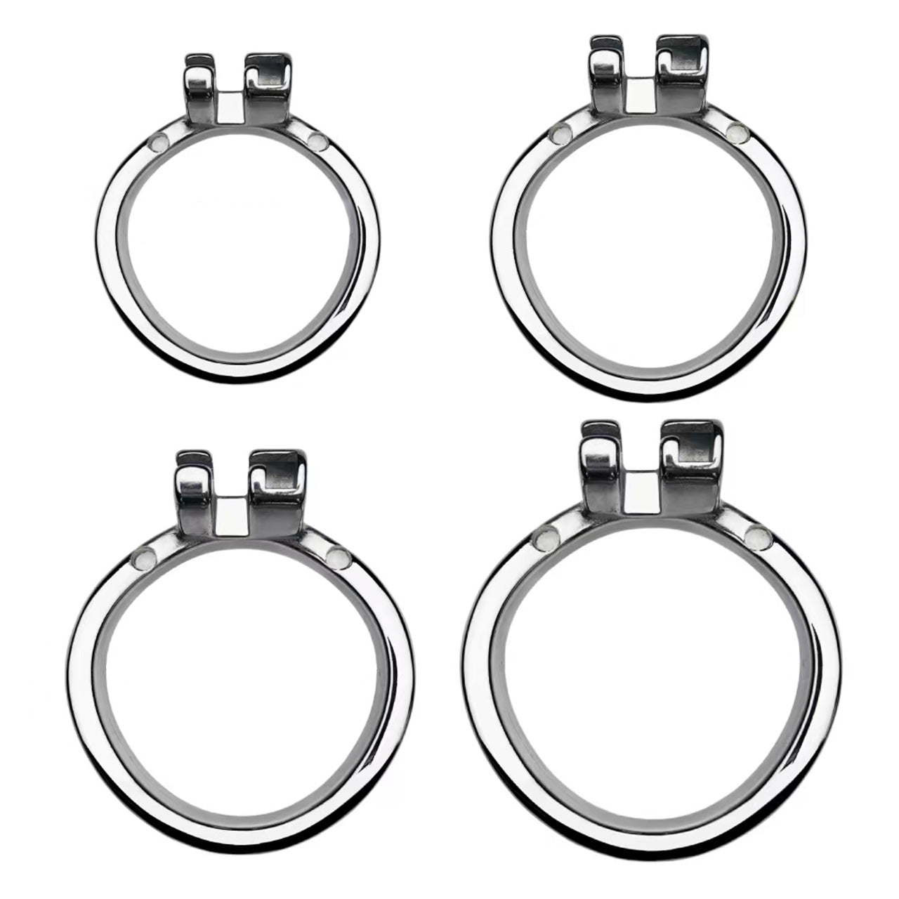 304 Stainless Steel Replacement Base Rings for Metal Chastity Cages - Circular, Curved & Strap-Ready K-01-K-04