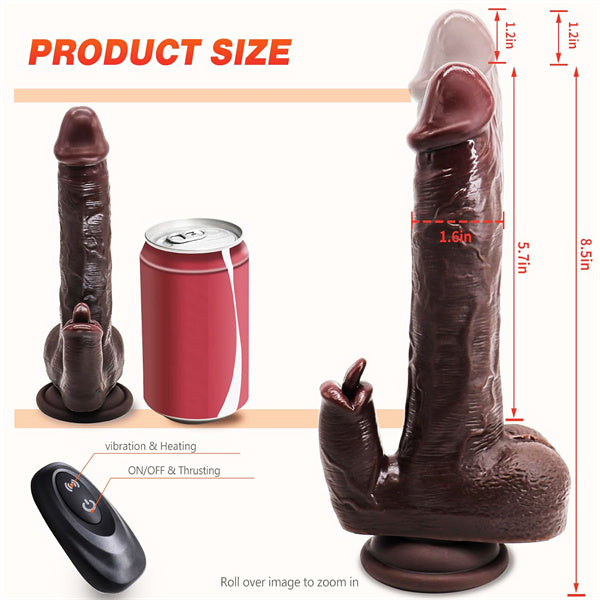 4IN1 7 Thrusting & Rotation 10 Vibration & Licking Dildo Vibrator Black