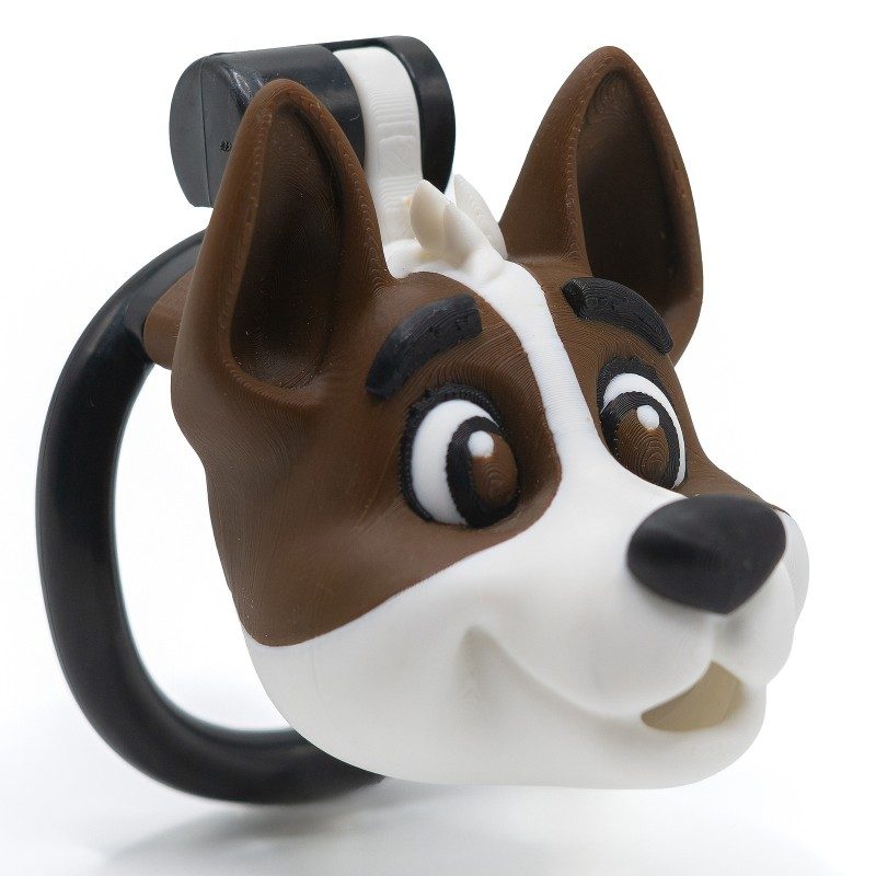dog-head cage angled view