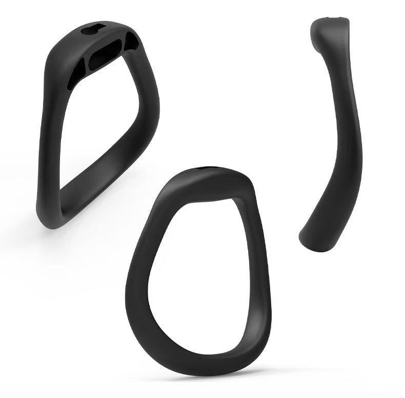 Dog head cage with included black nylon base rings