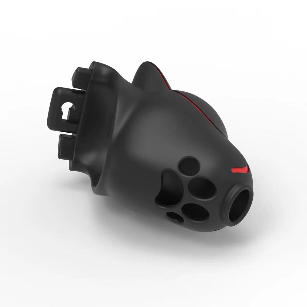 Dog head cock cage with paw-shaped ventilation openings