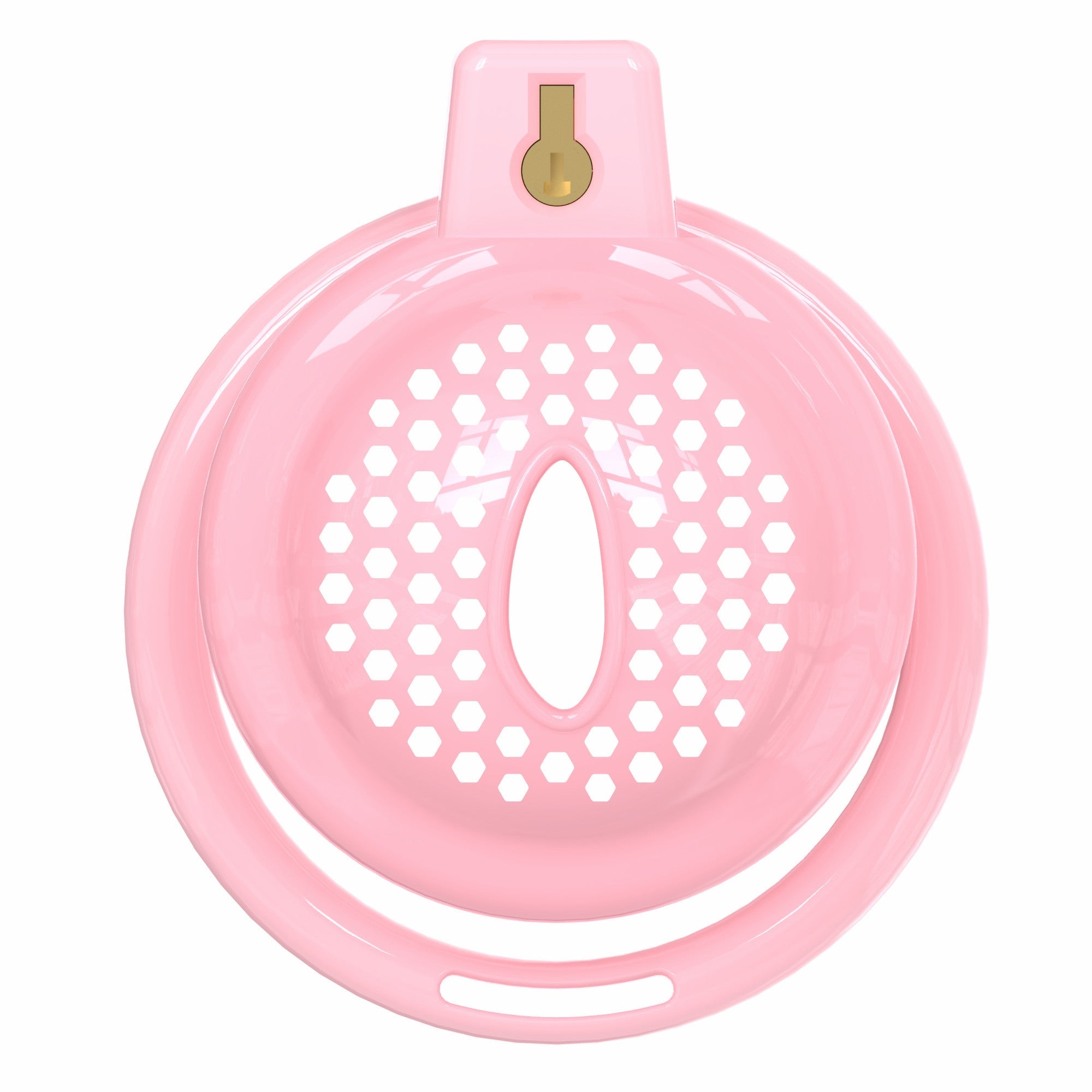 Transparent dotted soft chastity cage front view