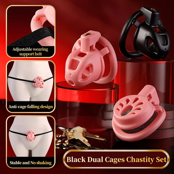 Small & Flat Chastity Cage Set