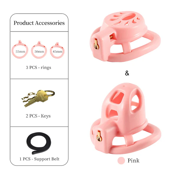 Small & Flat Chastity Cage Set