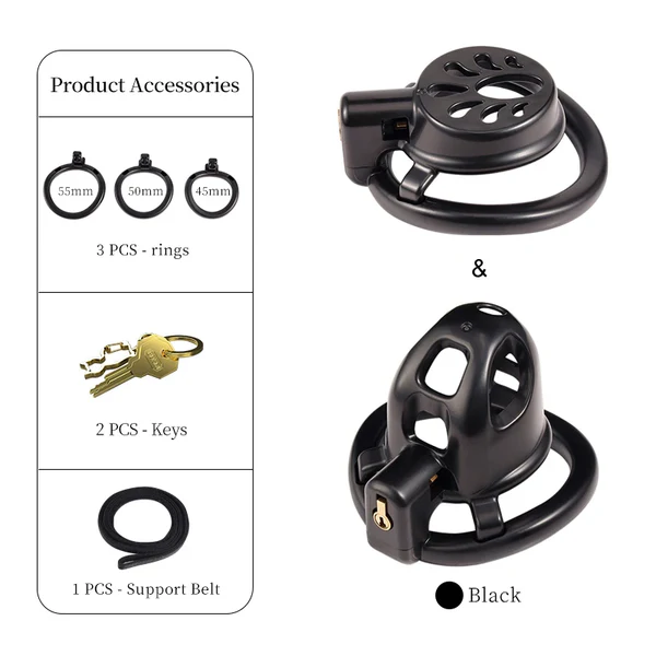 Small & Flat Chastity Cage Set
