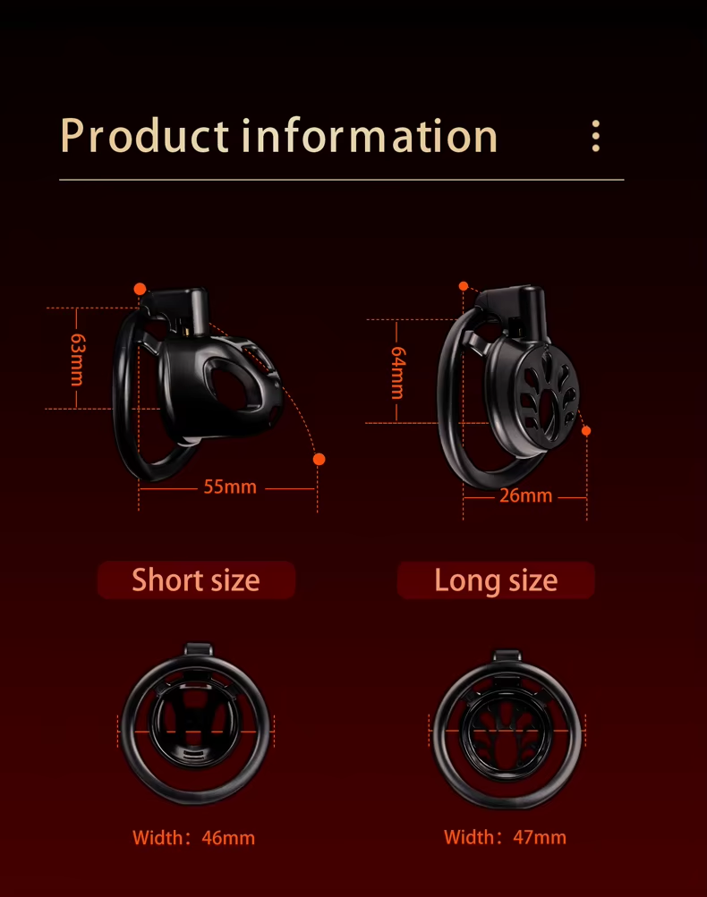 Small & Flat Chastity Cage Set
