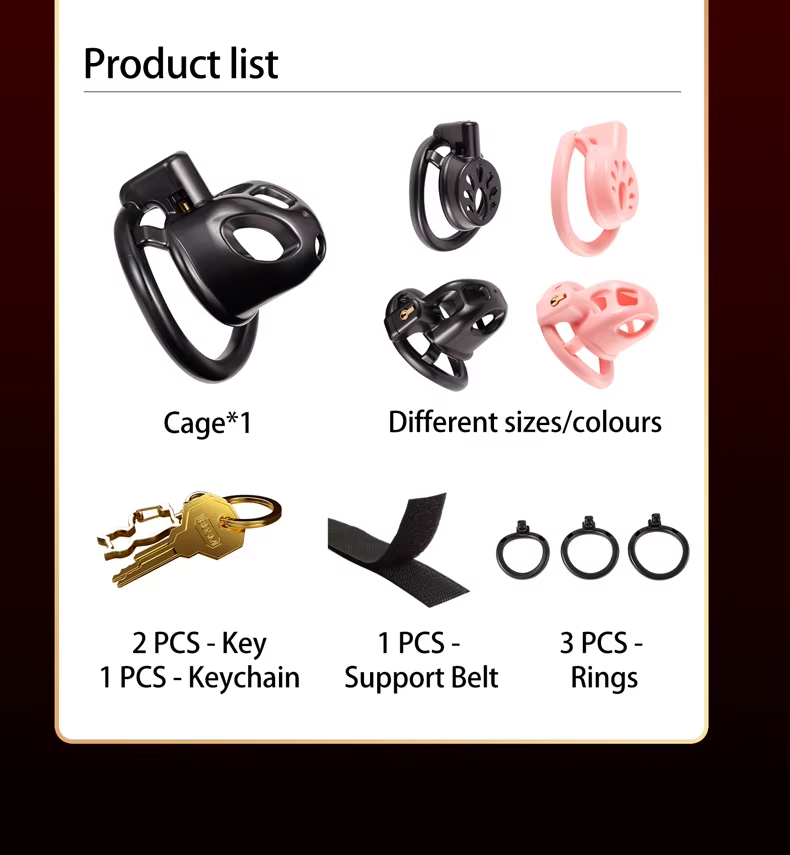 Small & Flat Chastity Cage Set