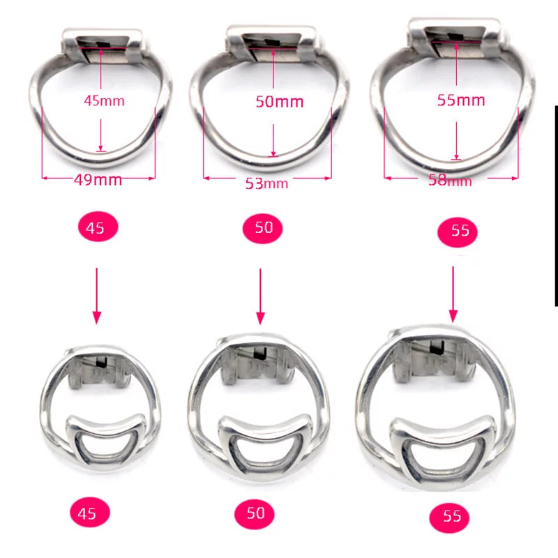 Electric shock cage ring chart in 45, 50 and 55 mm sizes