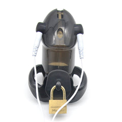front view of black electric shock cage