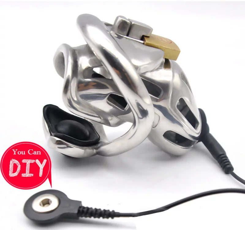 Steel cage with attached electric stimulation connector