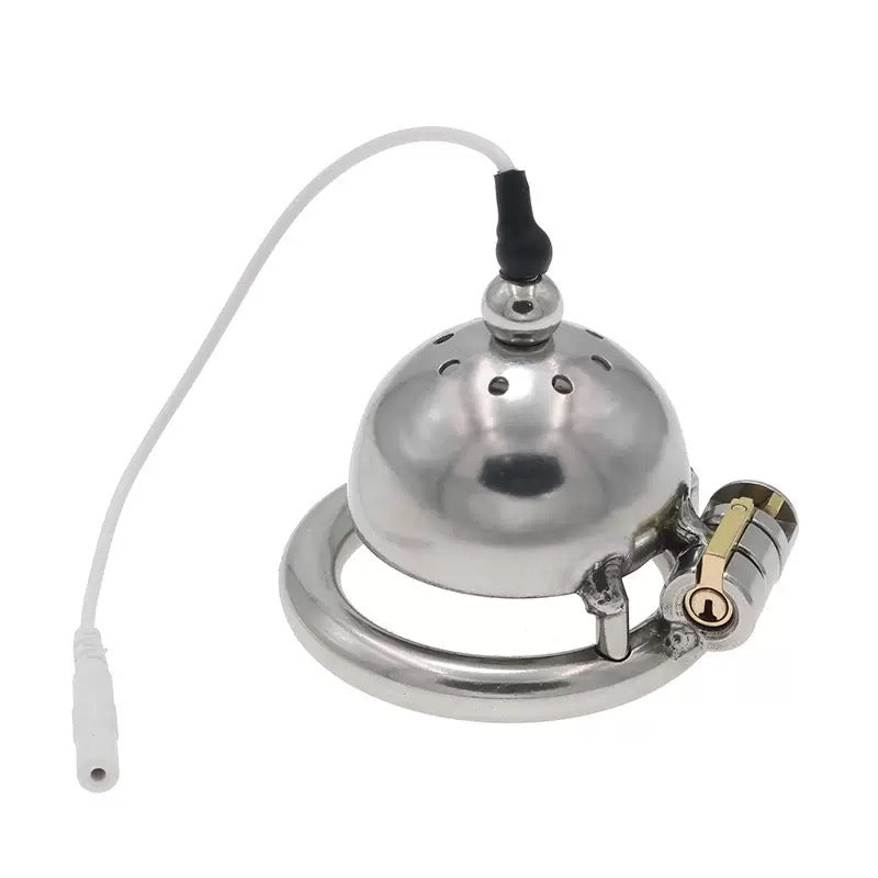 Side view of electric stainless steel dome cage with cable