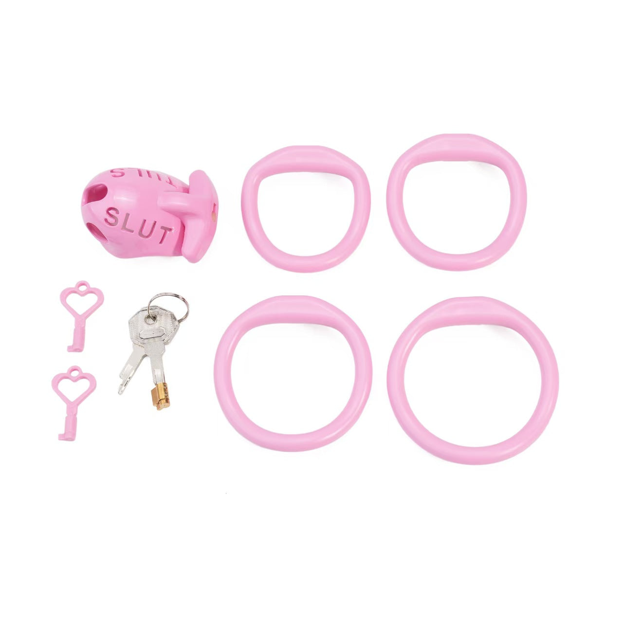 SLUT Humiliation Resin Chastity Cage with Ring-Set Options