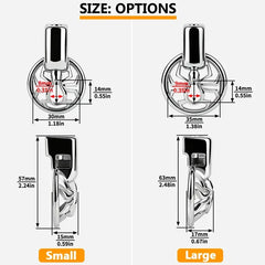 F328A Small and Large spider chastity cage dimensions