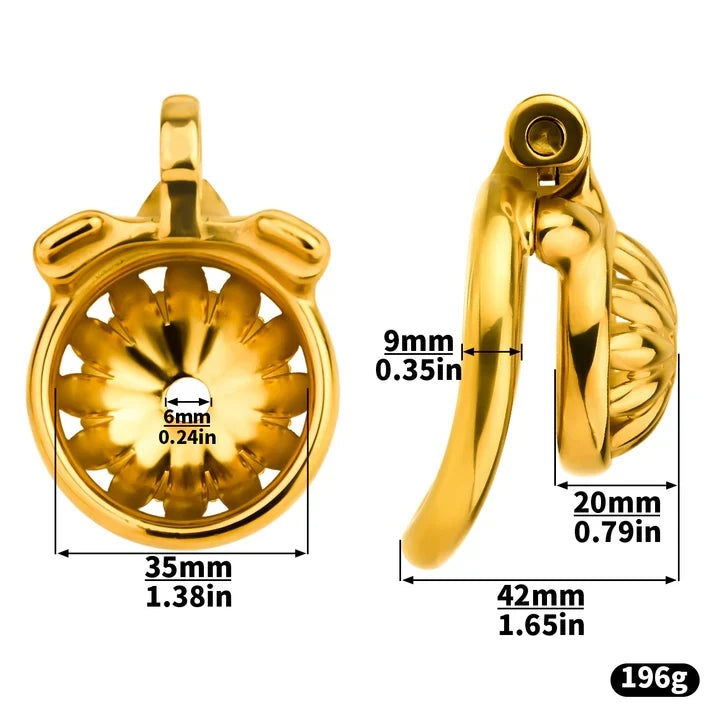 Flower cage dimensions showing 20 mm length and 35 mm diameter