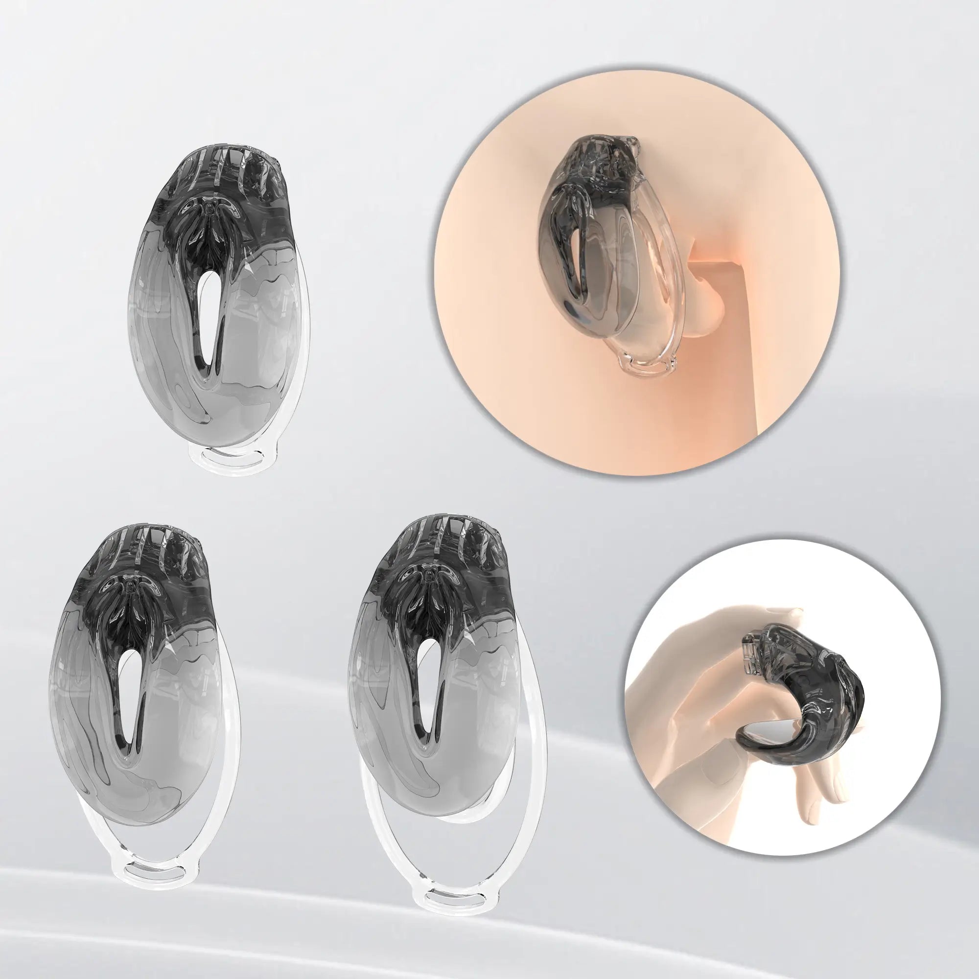 Black FuFu Y2 cover with three clear retaining clips and fitting illustrations
