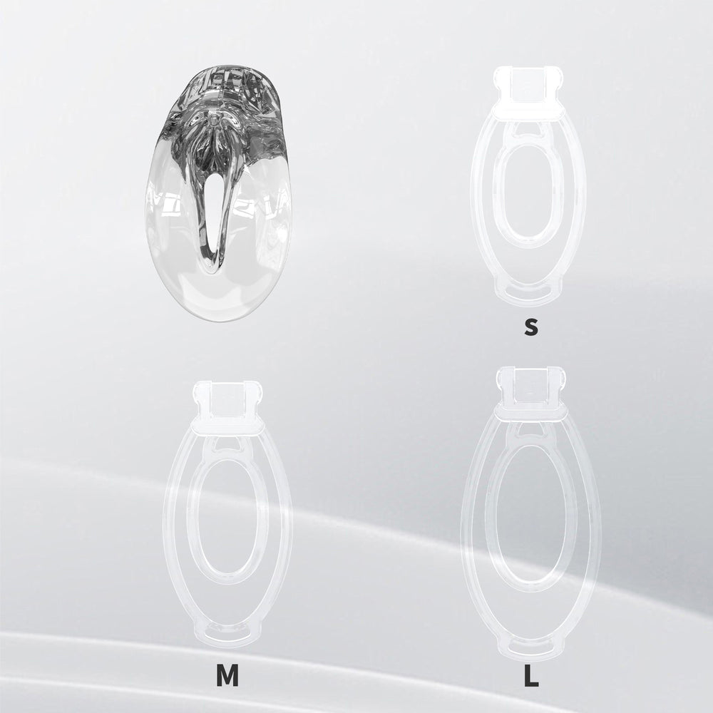 Clear FuFu Y2 front cover with three clear S, M and L retaining clips
