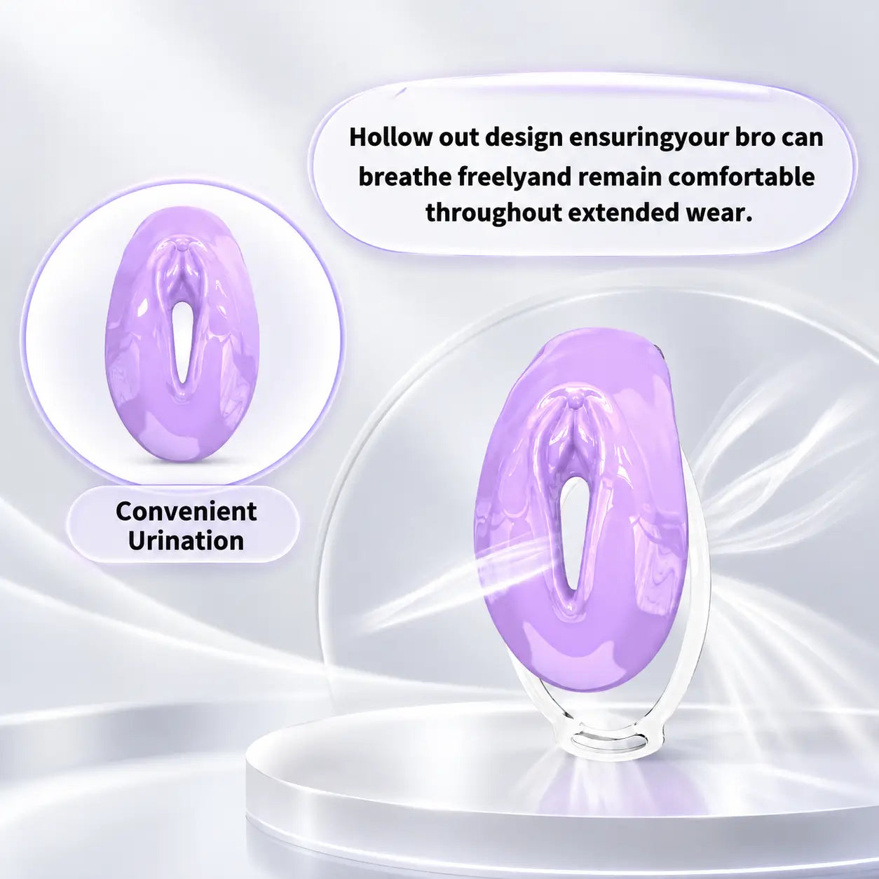Purple FuFu Y2 cover in an airflow illustration highlighting the elongated front opening
