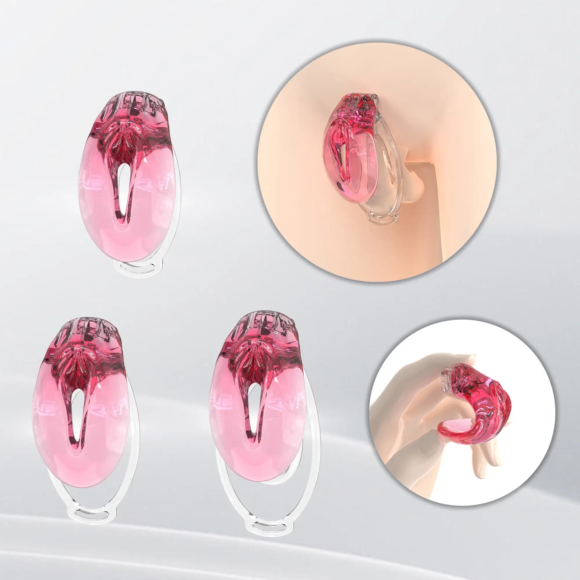 Red FuFu Y2 cover with three clear retaining clips and fitting illustrations
