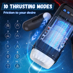 Game Cup -Thrusting Vibrating Masturbator with Heating System White