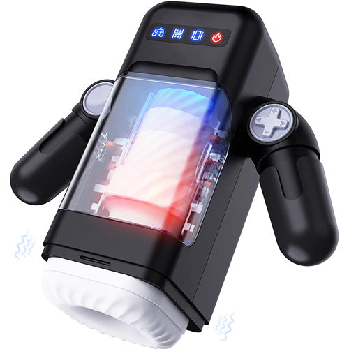 Game Cup -Thrusting Vibrating Masturbator with Heating System White