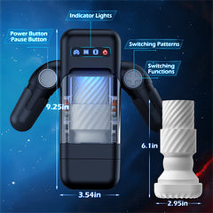 Game Cup -Thrusting Vibrating Masturbator with Heating System Black