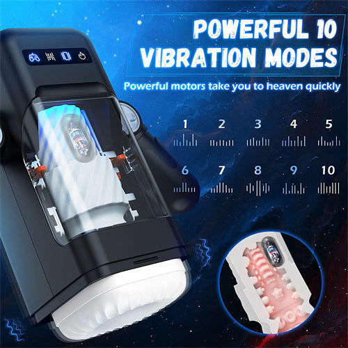 Game Cup -Thrusting Vibrating Masturbator with Heating System White