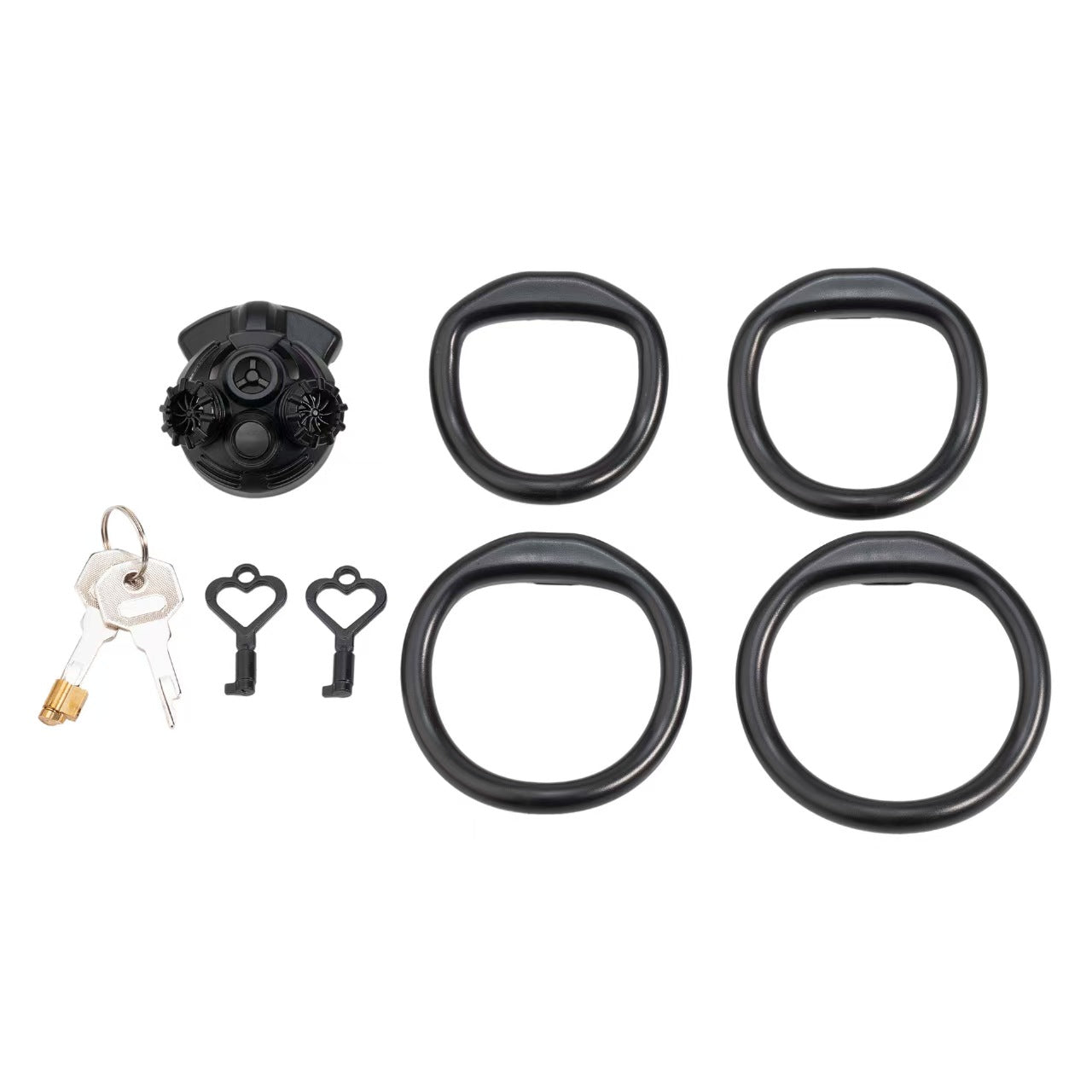 3D Gas Mask ABS Chastity Cage with Standard or Strap Rings