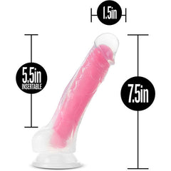 7.5 INCH Glow In Dark Dildo Pink