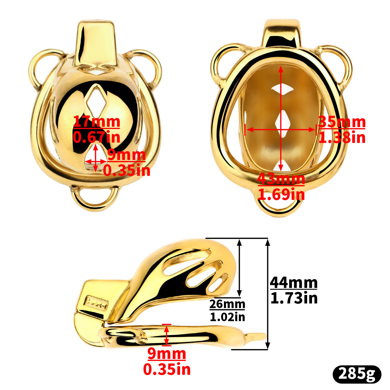 Premium Chastity Cage With Strap