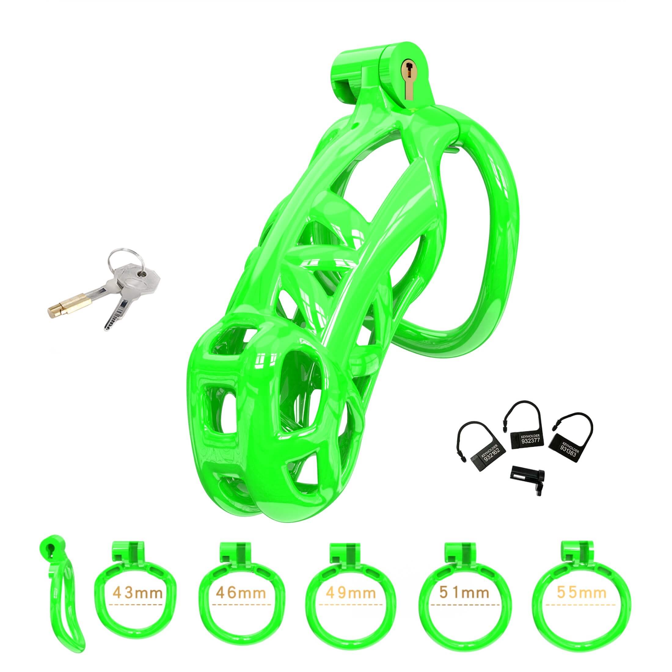 Maxi Green Cobra Male Chastity Cage Kits