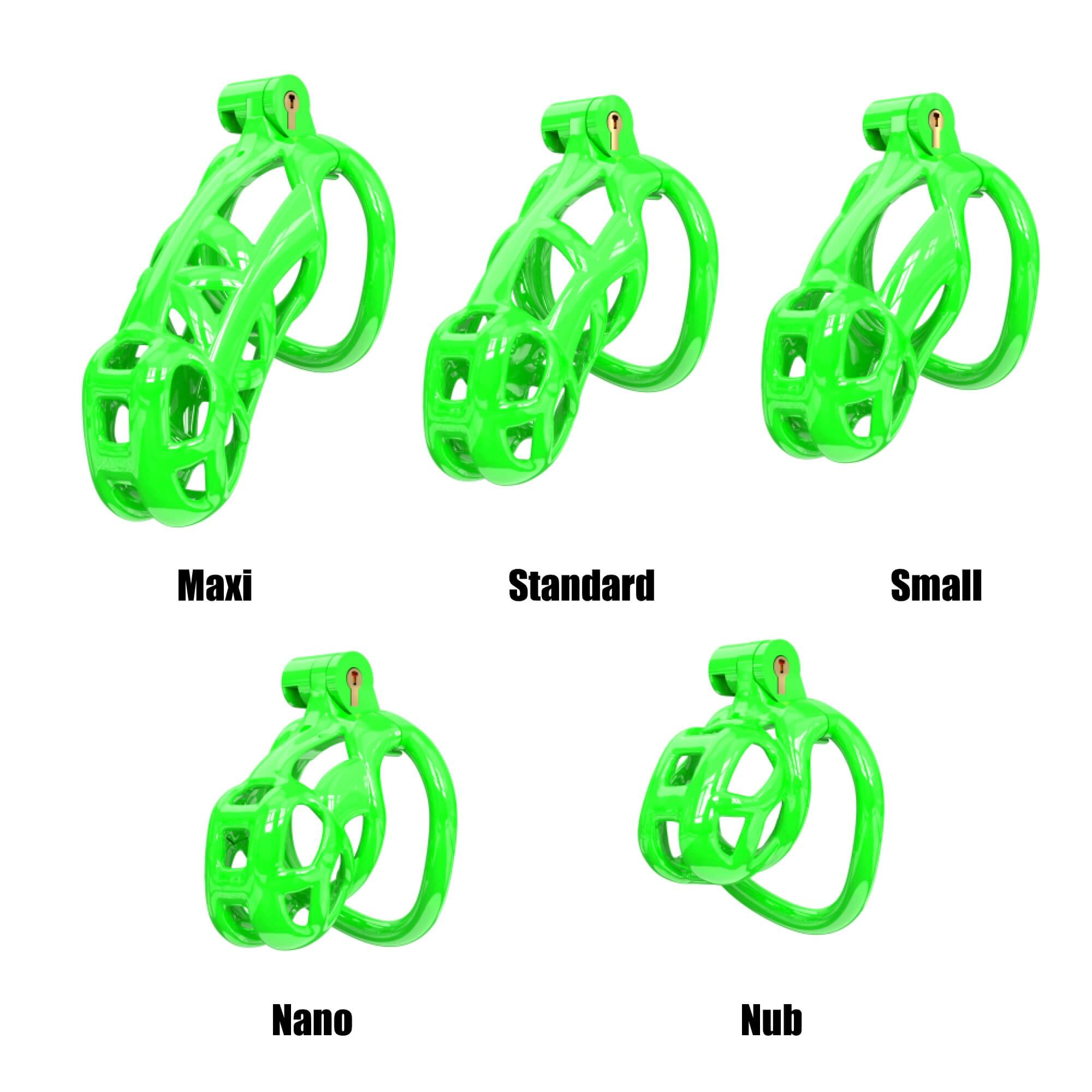 Maxi Green Cobra Male Chastity Cage Kits