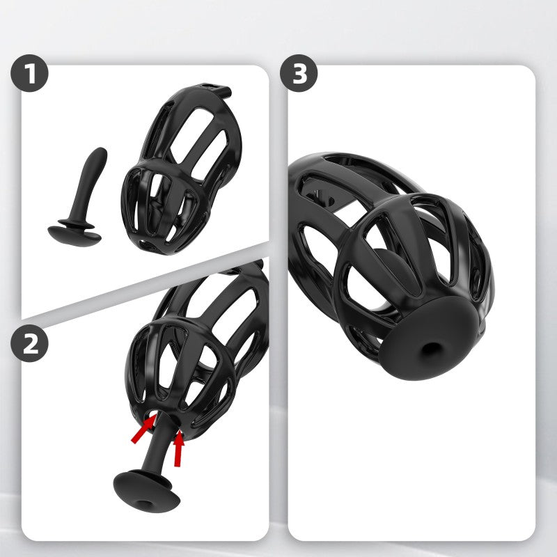 GSD D2 silicone cage fitting and removable base illustration