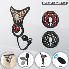 GSD silicone chastity thong sets in leopard, Kiss, Strawberry and Puppy styles