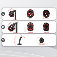 GSD soft-nail silicone cage S and M dimension chart with D2 plug size