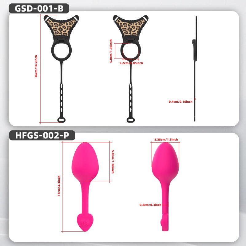 GSD silicone chastity thong, cage and plug dimension