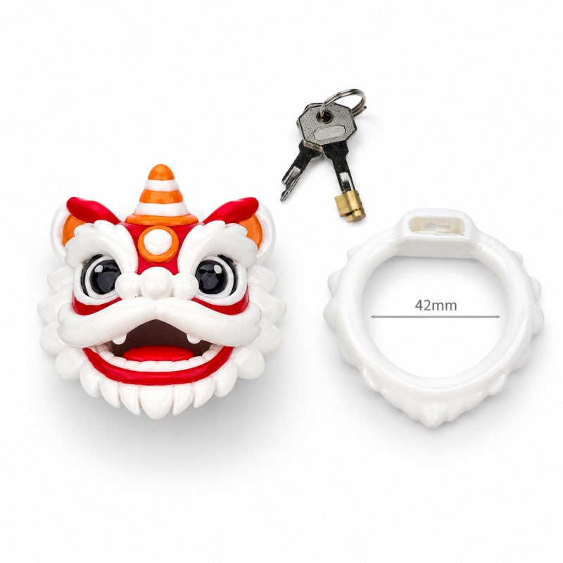 lion guardian cage with 42mm ring and keys