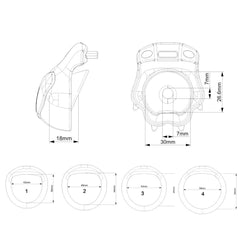 Heart paw lock dimensions and four fitted ring sizes