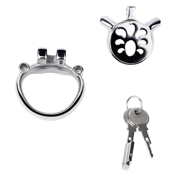 Standard heavy-duty flat chastity cage kit without waist belt
