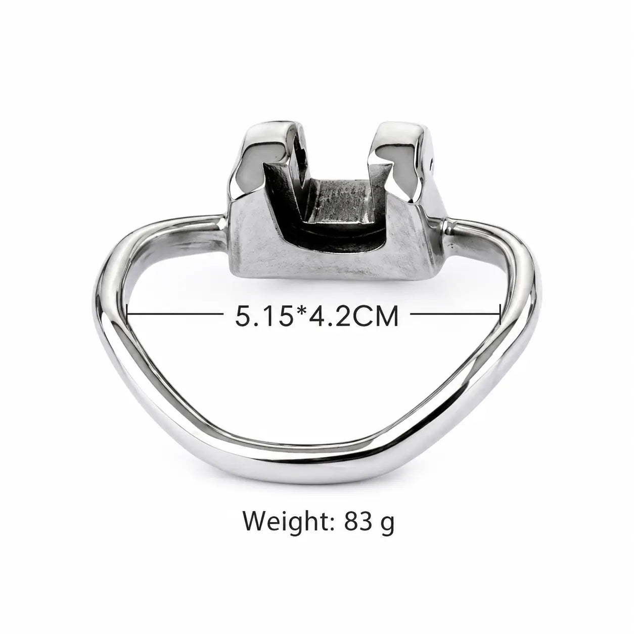 Holy Trainer V1 stainless steel base ring with a 51.5 x 42 mm internal opening and an 83 g weight label
