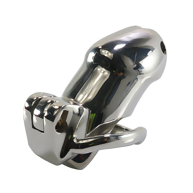 Rear angled view of the Holy Trainer V1 cage showing its locking connection and fitted base ring

