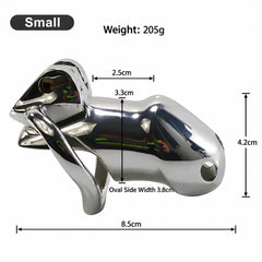 Small Holy Trainer V1 diagram showing 85 mm external overall length and a 205 g cage-and-ring weight label
