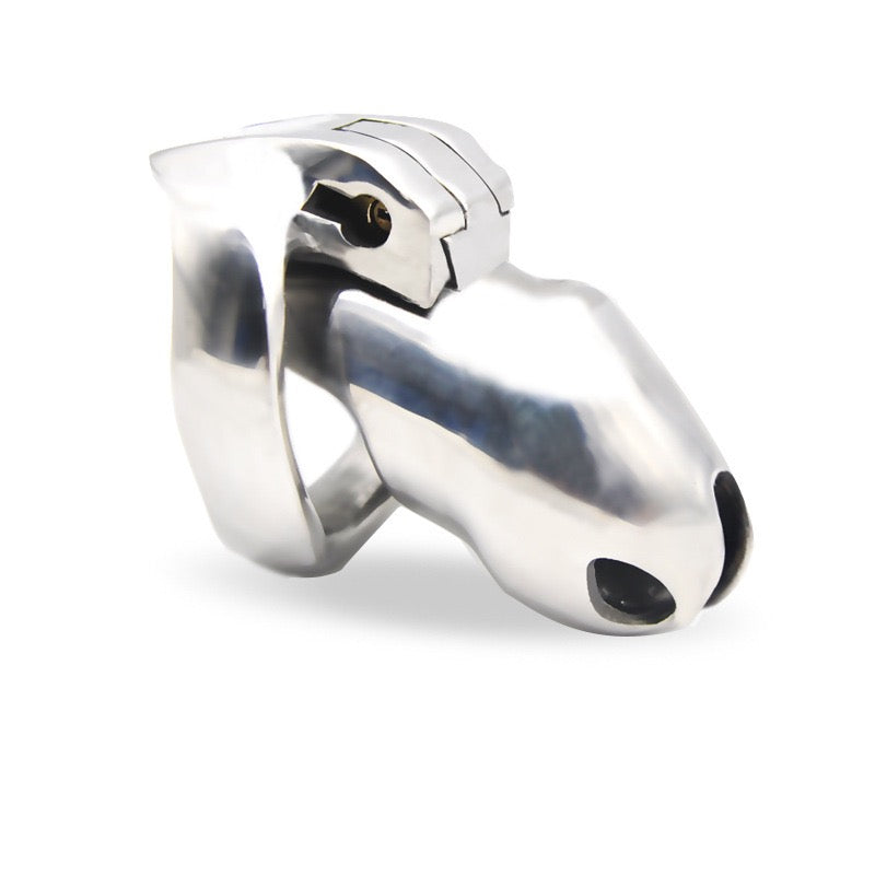 Holy Trainer V2 Small stainless steel chastity cage with 40 mm cage length