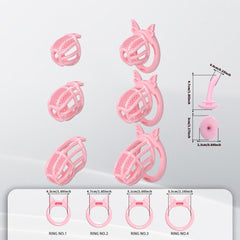 Invisible Honeycomb Chastity Cage With 4 Silicone Rings