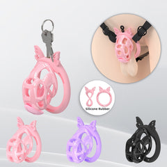 Hidden Cobra Chastity Cage With Silicone Ring