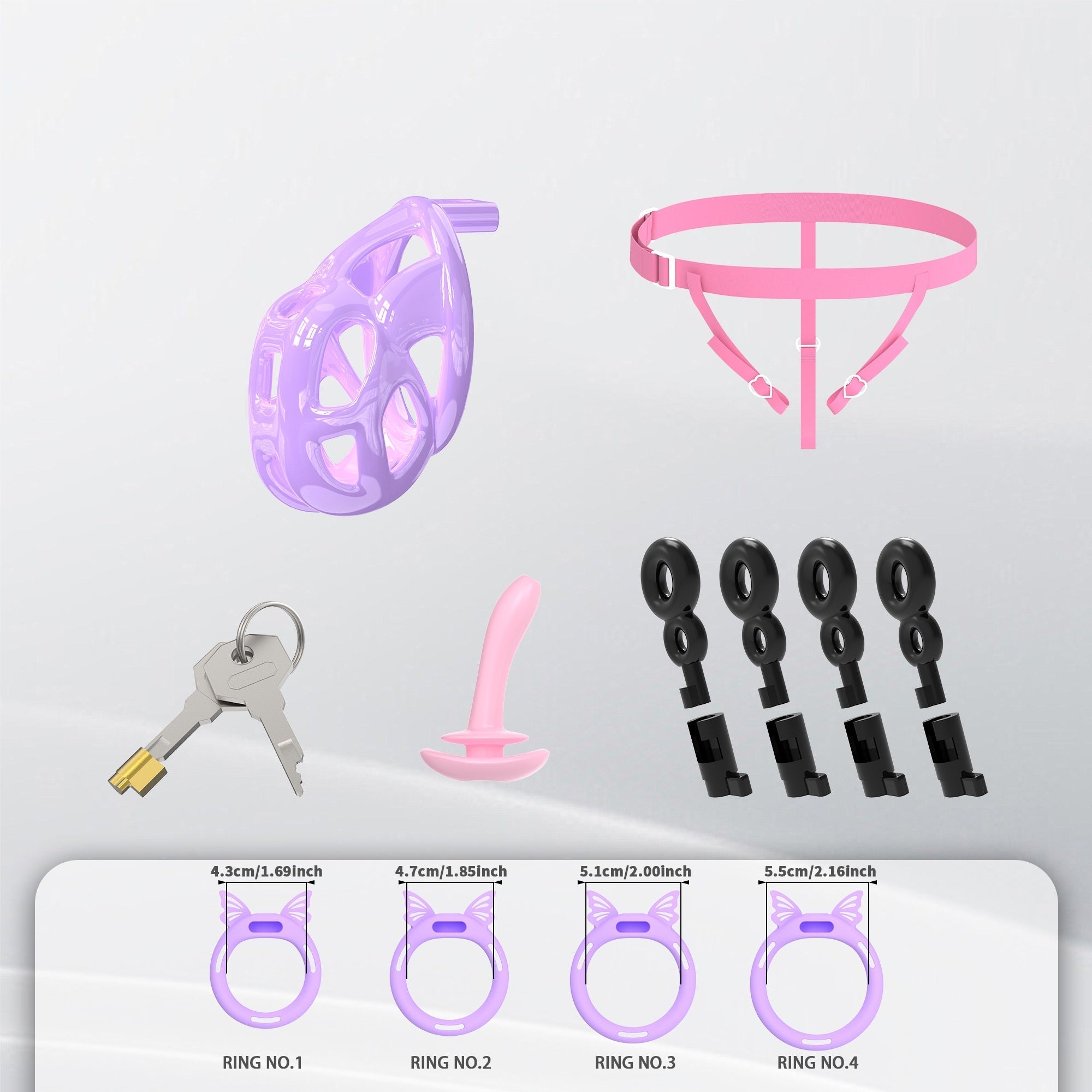 Hidden Cobra Chastity Cage With Silicone Ring