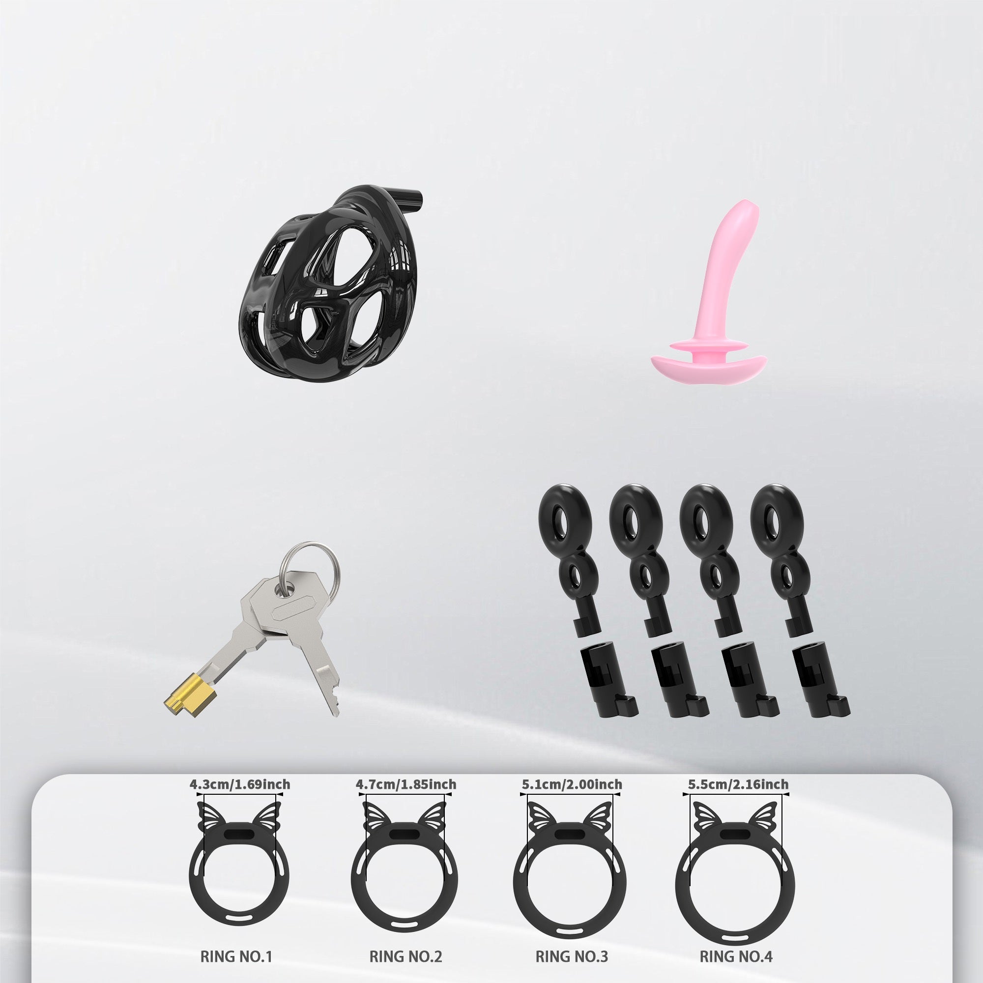 Hidden Cobra Chastity Cage With Silicone Ring