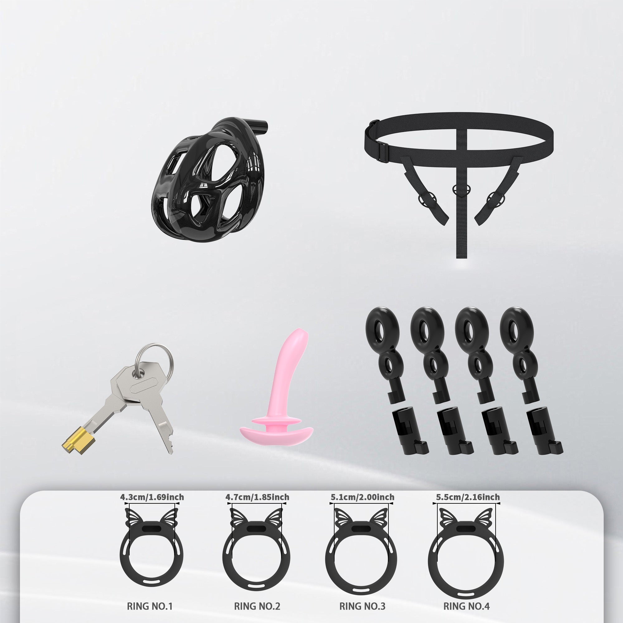 Hidden Cobra Chastity Cage With Silicone Ring