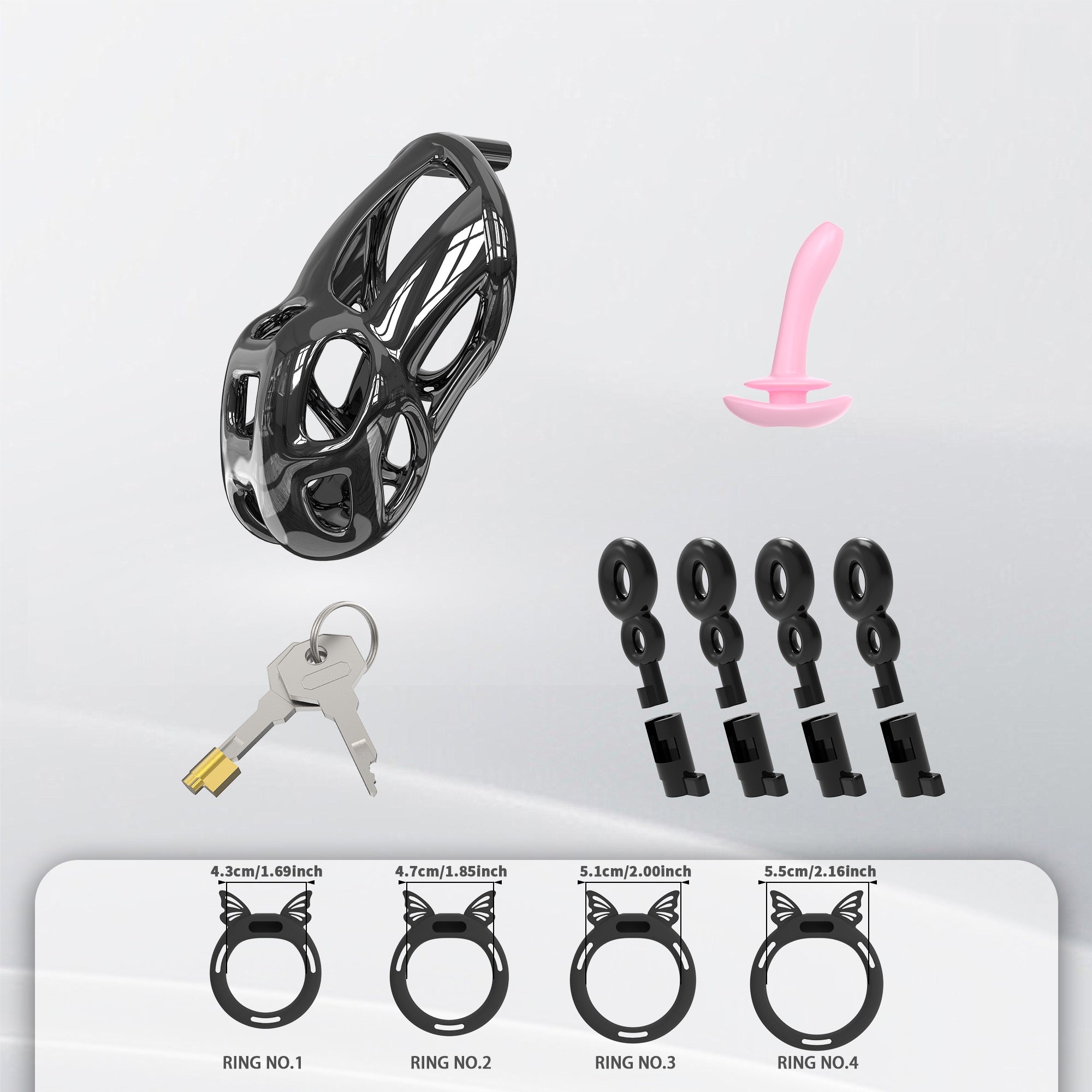 Hidden Cobra Chastity Cage With Silicone Ring