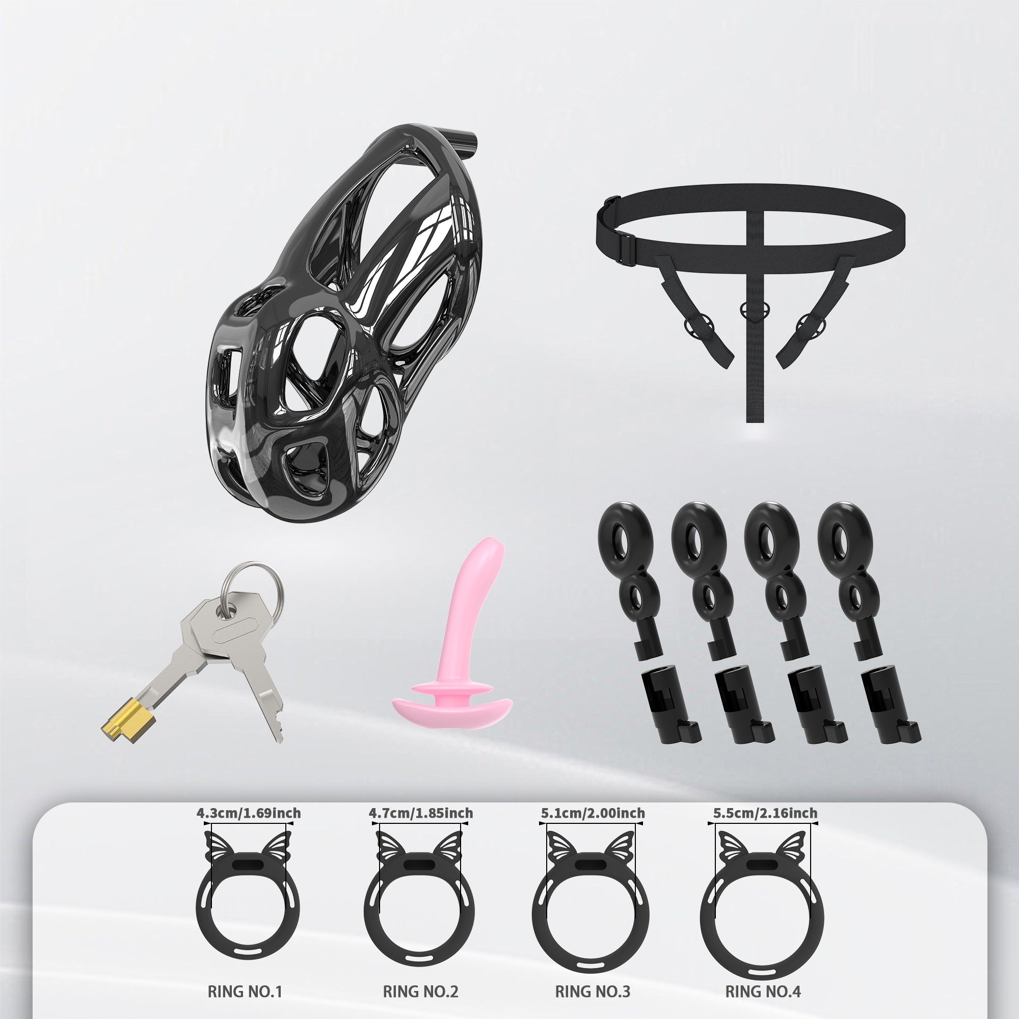 Hidden Cobra Chastity Cage With Silicone Ring